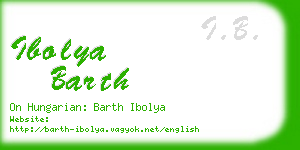 ibolya barth business card